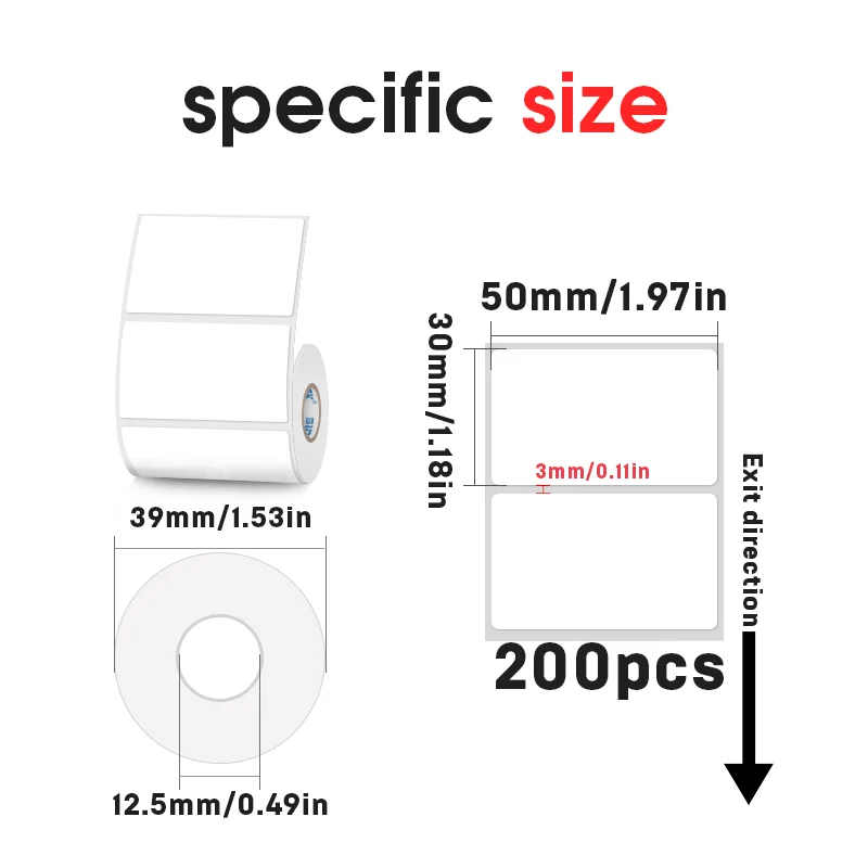 50x30mm witte thermische labelsticker blanco zelfklevend etiketpapier Aide-memoire handgemaakte tagpak voor Phomemo SINMARK-printer