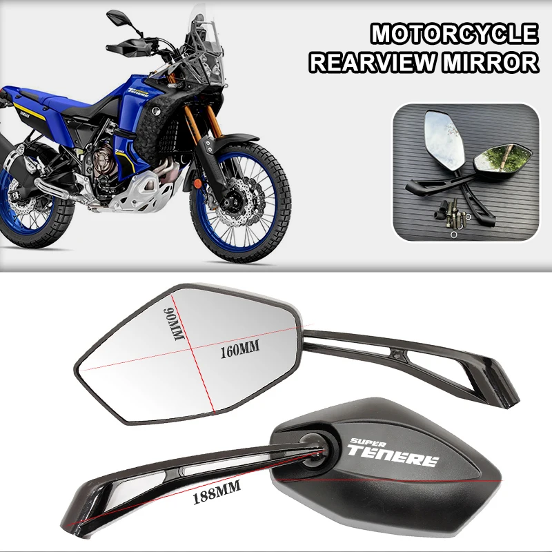 Motorcycle Rearview Mirror ATV Off-Road Biker Moto Motorbike Accessories for Tenere700 900 SuperTenere Super XT1200Z Yamaha