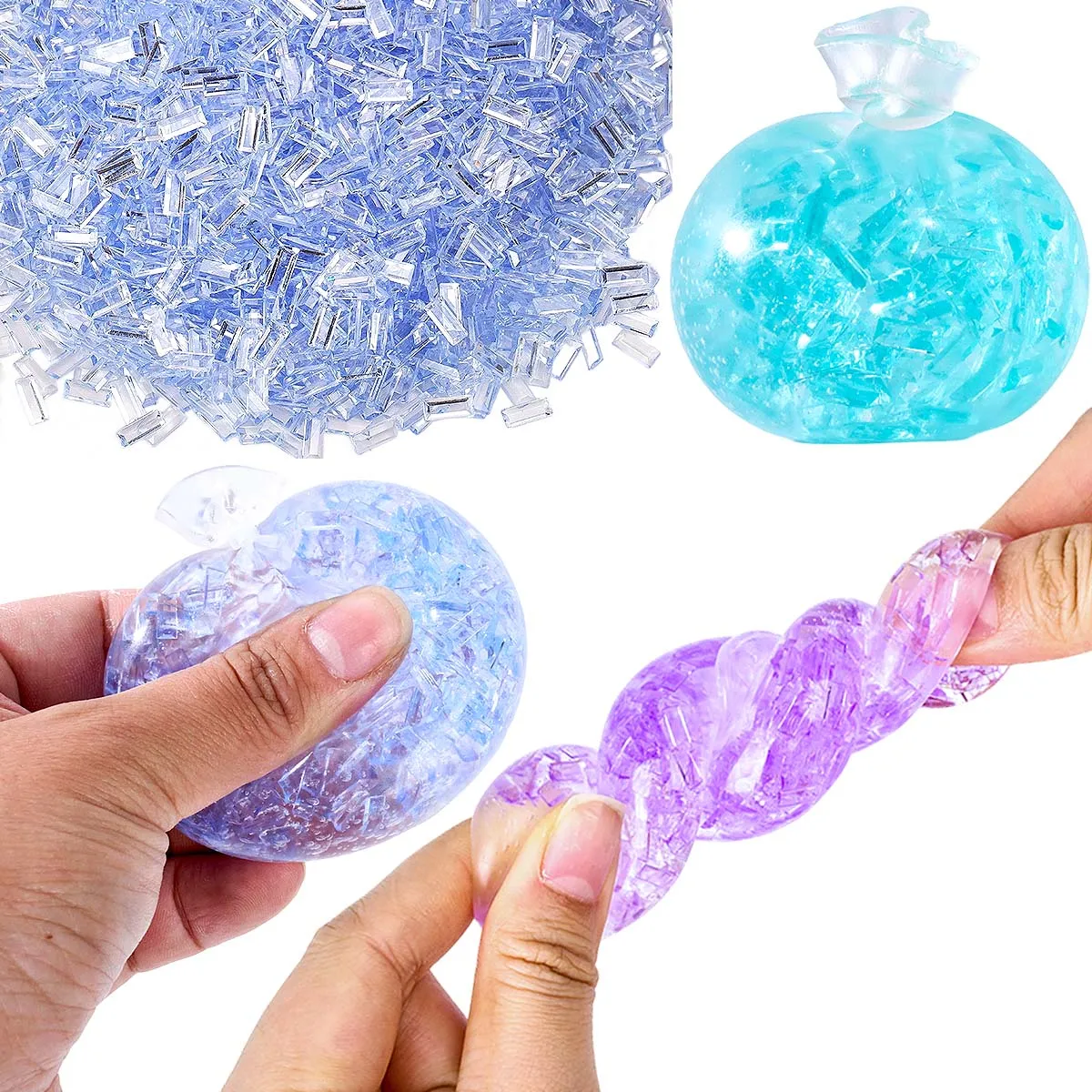 Acrylic Transparent Strip Filler for DIY Squishy Bobo Ball Plug Beads Squeeze Toy Stuffing Handmade Stress Relief Craft Accessor
