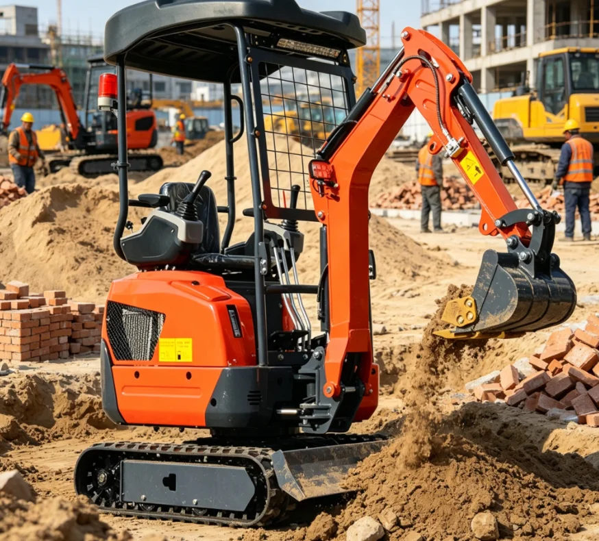 1-3 Ton Compact Hydraulic Mini  Optional Auger Brush Cutter Log Grapple Construction Attachments view 5