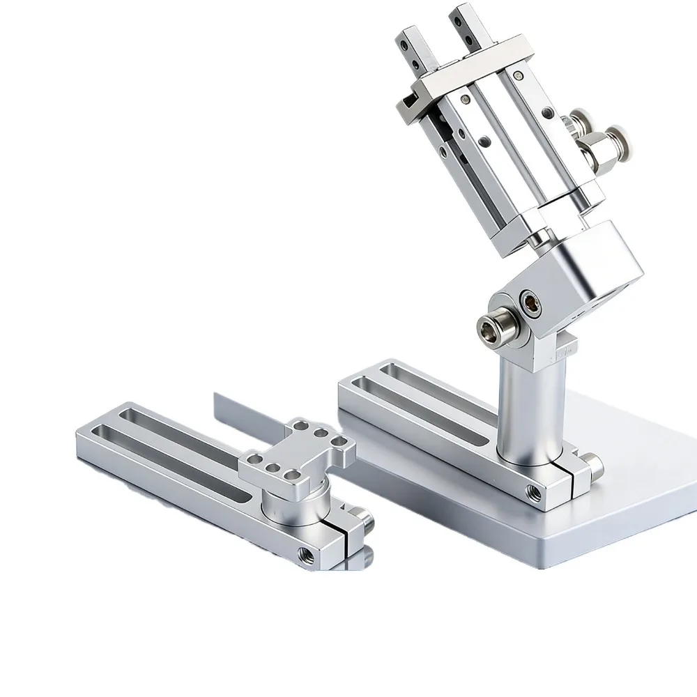 Multi‑Angle Adjustable Jig Bracket for MHZ2‑16D/20D Pneumatic Parallel Finger Cylinder Robot Manipulator Parts