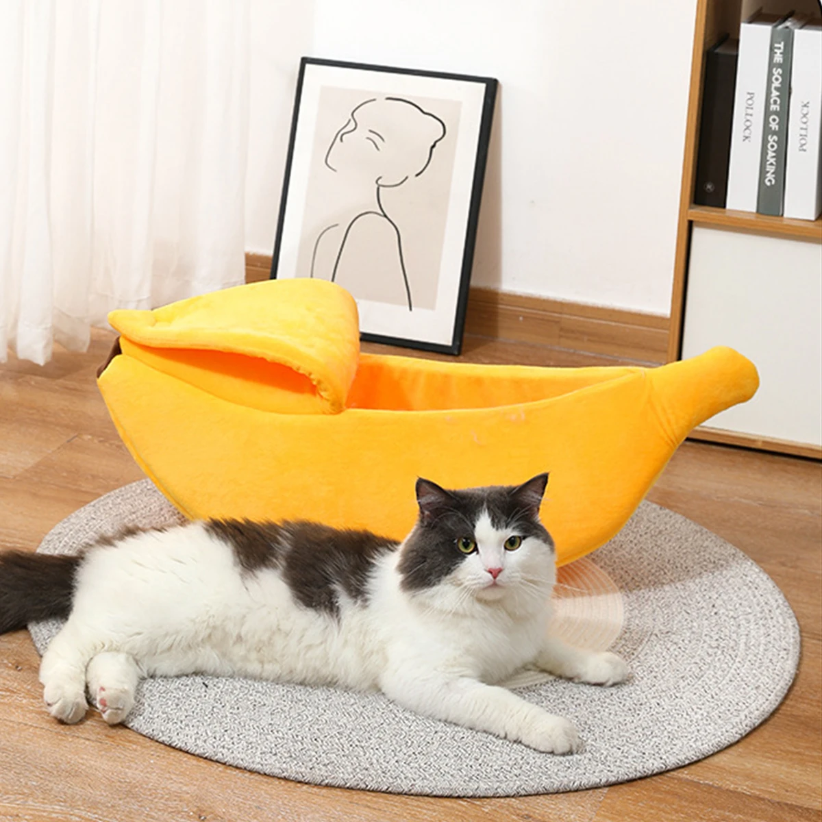 

Cloududa Pet Banana Bed L Size Dog And Cat Bed Creative Soft Small Bed Cat Nest Cozy Suitable For Less Than 5kg