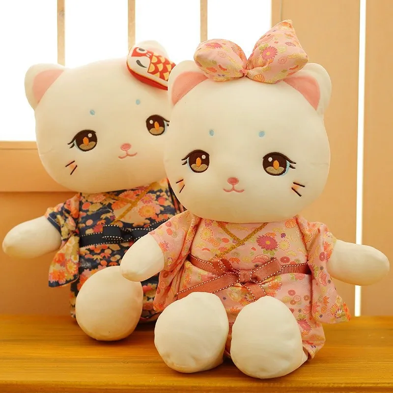 Kimono Styling Cute Cartoon Stuffed Plush Doll Kawaii Cat Soft Fill Toy Home Decoration Adorkable Children Birthday Gift