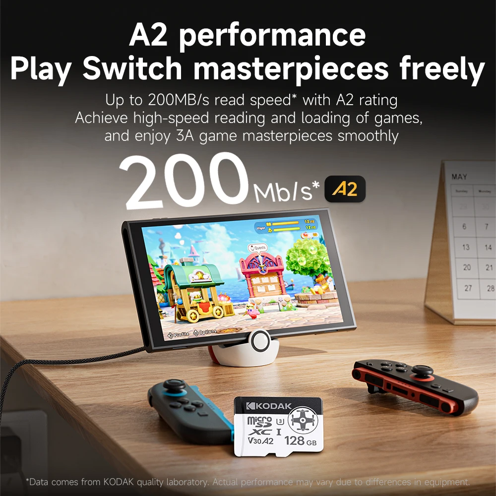 بطاقة Kodak 512GB A2 MicroSD لـ Nintendo Switch 2 Sd Card Express 200 برميل/الثانية بطاقة ذاكرة اللعبة 256 جيجابايت 128 جيجابايت U3 V30