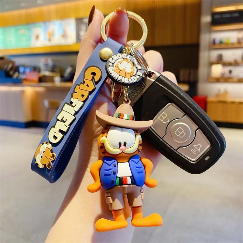 Garfield Cartoon Backpack Chain Car Access Key Chain Gift to Friends and Classmates with Creative and High Beauty Small Gifts view 4