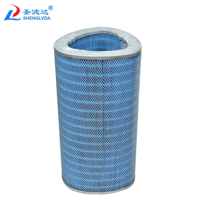 Fire-retardant filter cartridge of welding fume dust removal filter element of film-coated air blast furnace blower