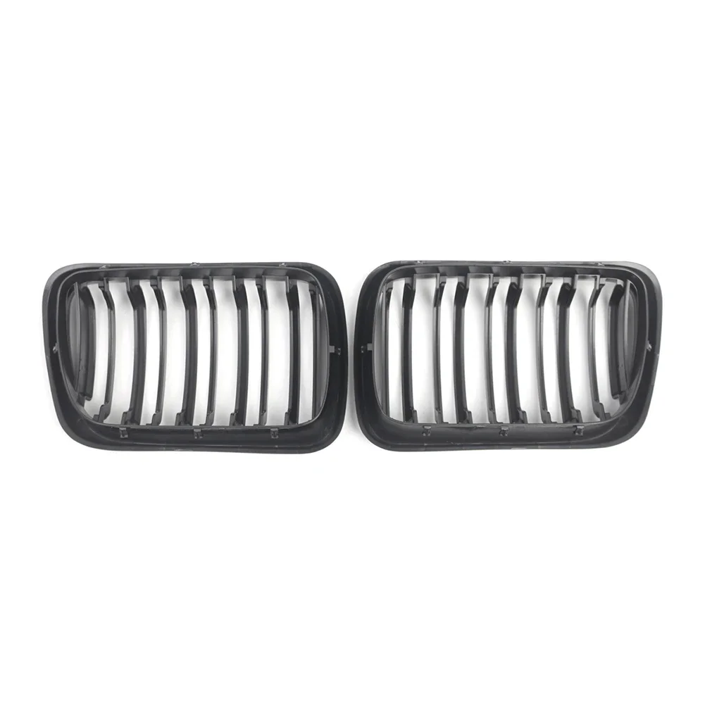 

Front Bumper Grille Front Kidney Grille 2-piece Set Quick Installation Grille Installation Kit Extractor Black