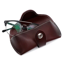 Bolsa de cuero de vaca para gafas, estuche hecho a mano, gafas duras de lujo, bolsas para gafas de sol