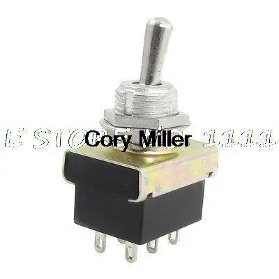 AC 220V 3A Amps 6 Solder Terminals Pins DPDT on-on 2 Position Toggle Switch