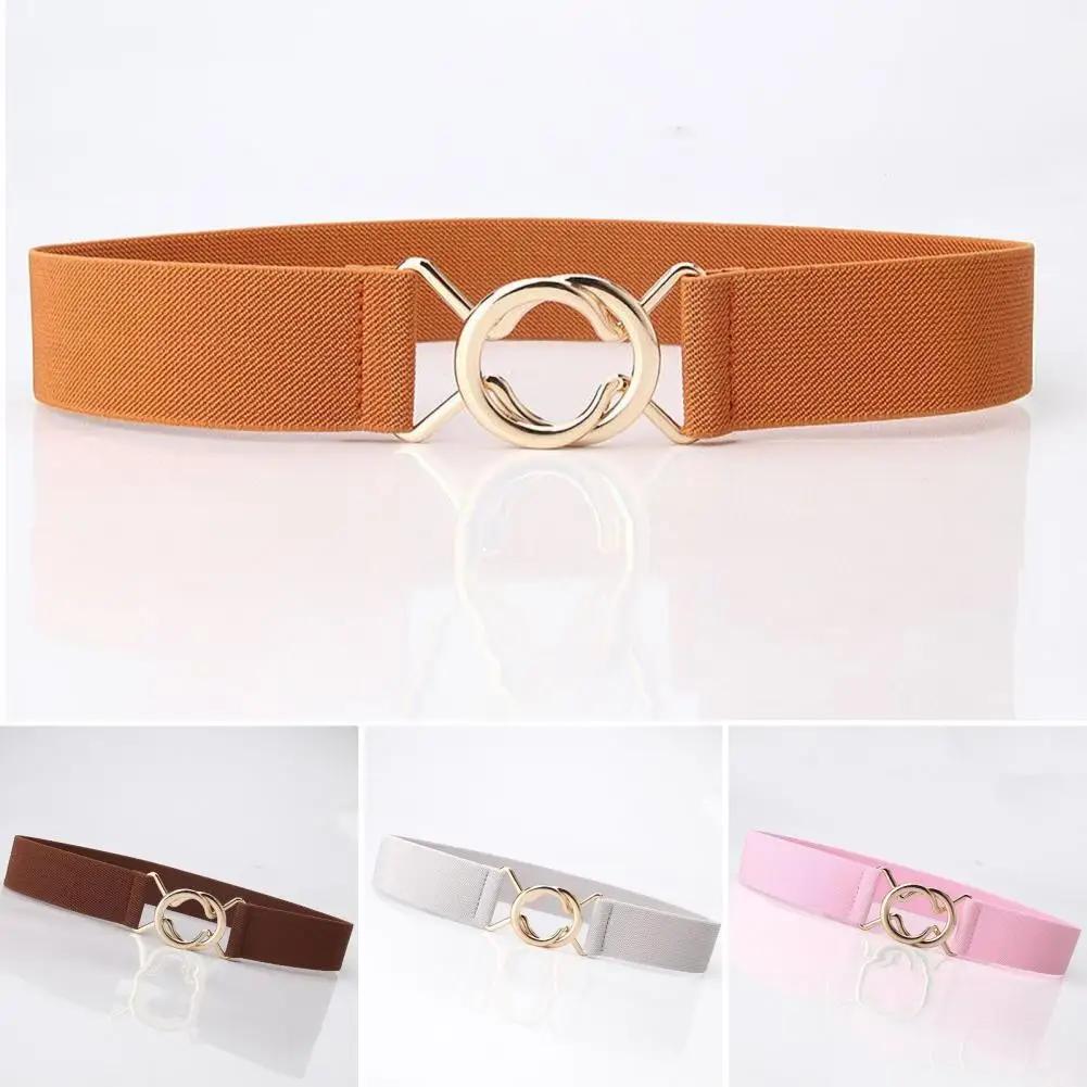 

Women Simple Belt Solid Color Elastic Waistband Adjustable Length Lazy Jeans Waistbelt Dress Slim Belt Costume Accessories 벨트