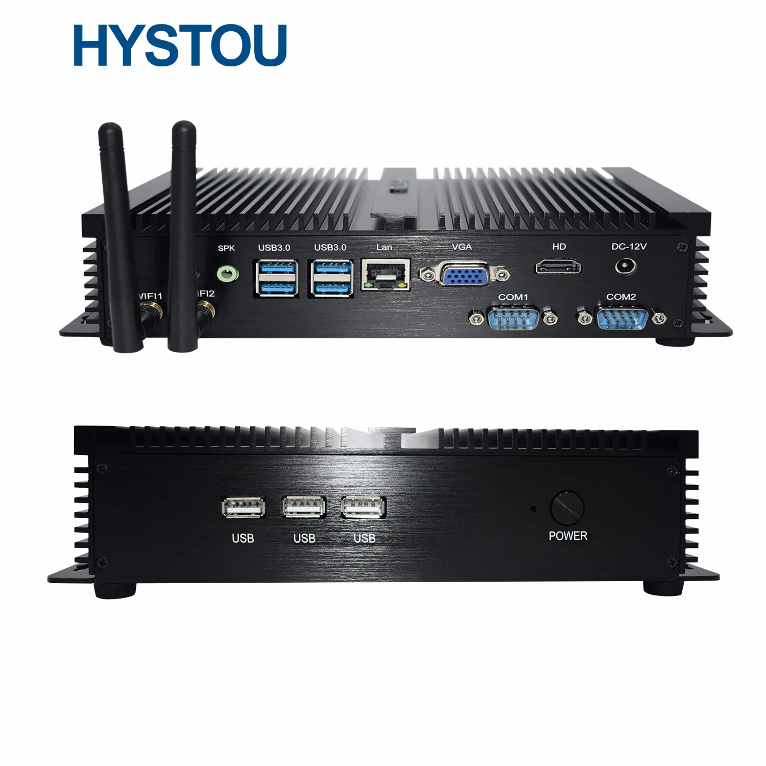 

HYSTOU Cheap Computer Desktop Computers Set Win10 i5 4200u Rugged Fanless Industrial PC