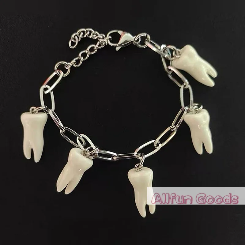 [TG835]Trendy Unique Stainless Steel Bracelet Teeth Charm Bracelet Gothic Bracelet Jewelry