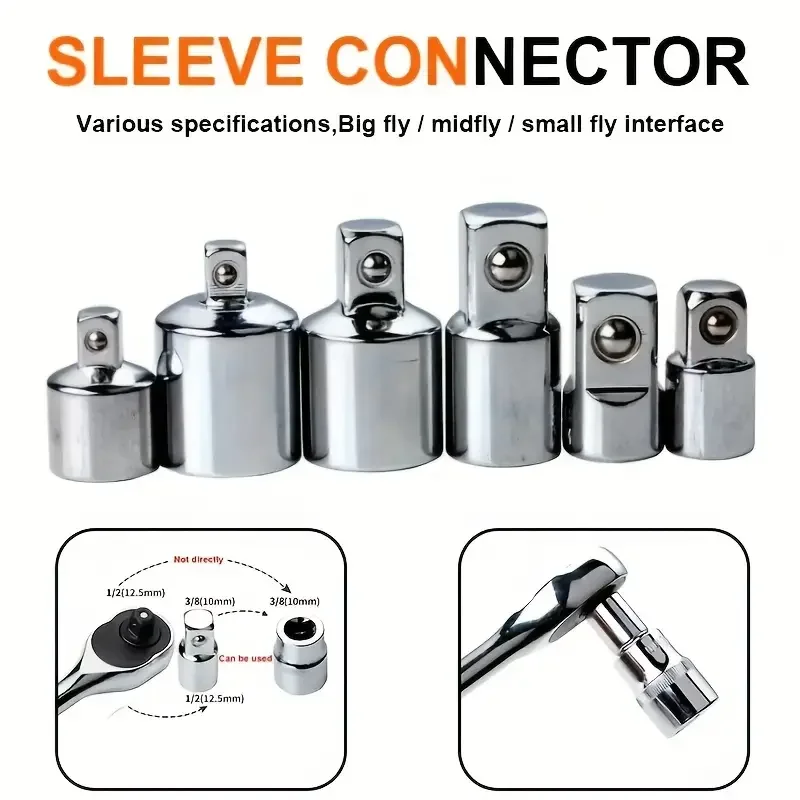 

Socket adapter ratchet wrench adapter 1/2 big fly turn 3/8 medium fly turn 1/4 small fly CR-V chrome vanadium steel