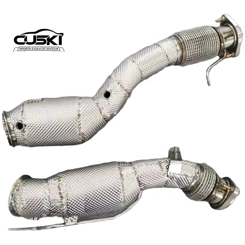 Exhaust downpipe for BMW S55 M2C/M2 Competition 3.0T Stainless Catalyst catted downpipe with catalyst Anti-heat process surface