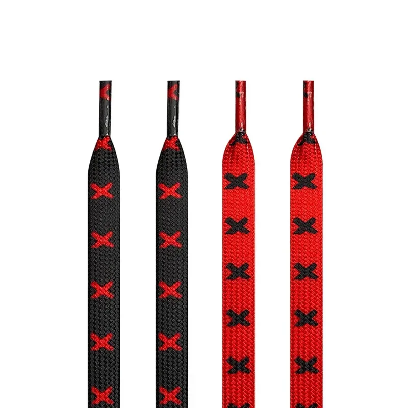 

New Fashion Flat Shoelaces for Sneakers Black Red X Stripes Shoe Laces for AF1 120/140/160CM Shoes Accessories Tennis Shoelace