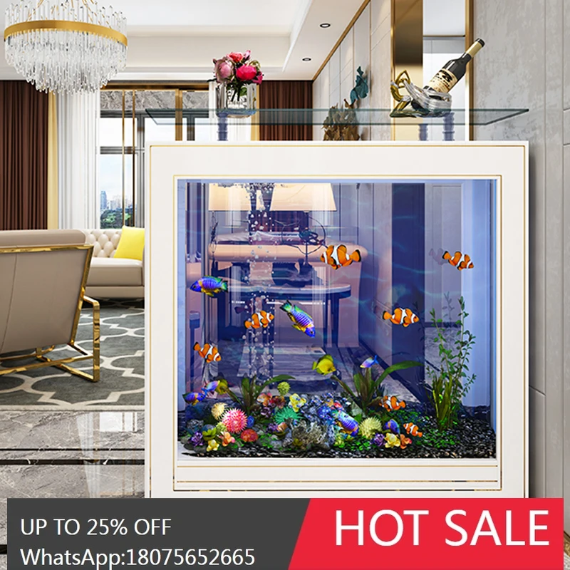 

Light luxury bottom filter partition screen household living room water-free wall ecological arowana tank aquarium