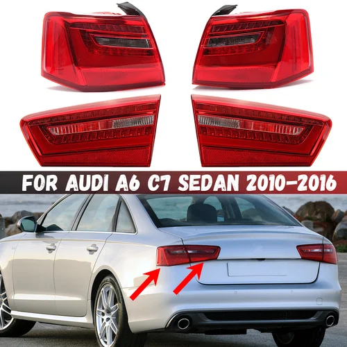 Conjunto de luz trasera de coche para Audi A6 C7 2010 2011 2012 2013 2014 2015 2016 sedán LED lámpara de freno de señal de giro 4G 5945093 Un 4G 5945094 A