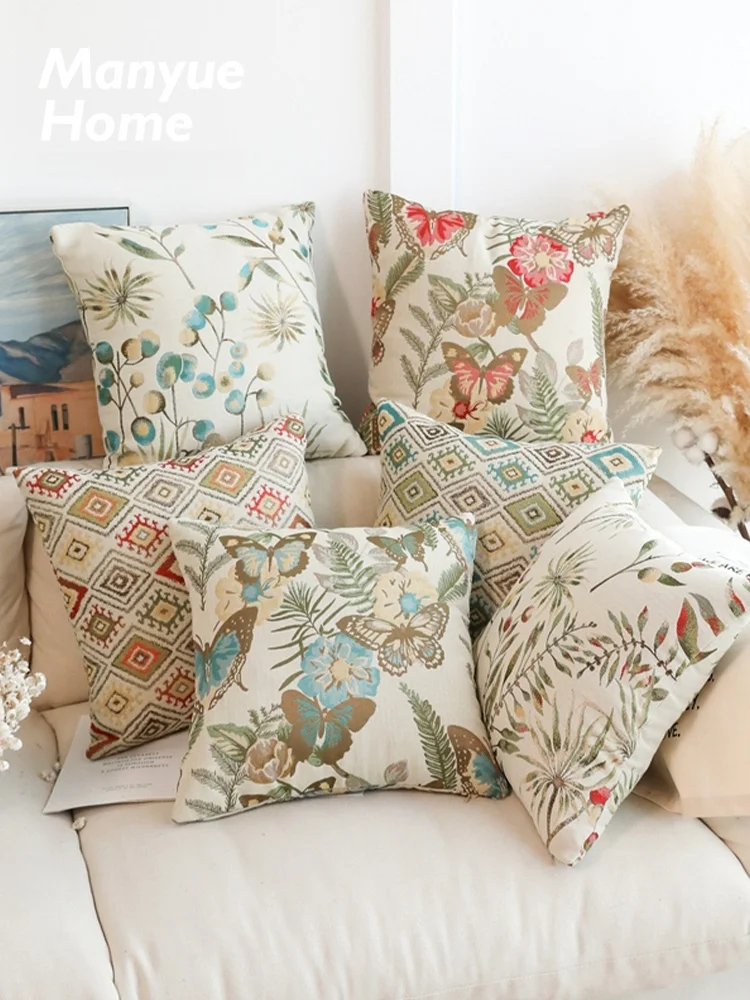 

Традиционная вышитая цветочная наволочка Eastern Beauty с наполнителем для диванной подушки в гостиную, декоративная подушка для дома