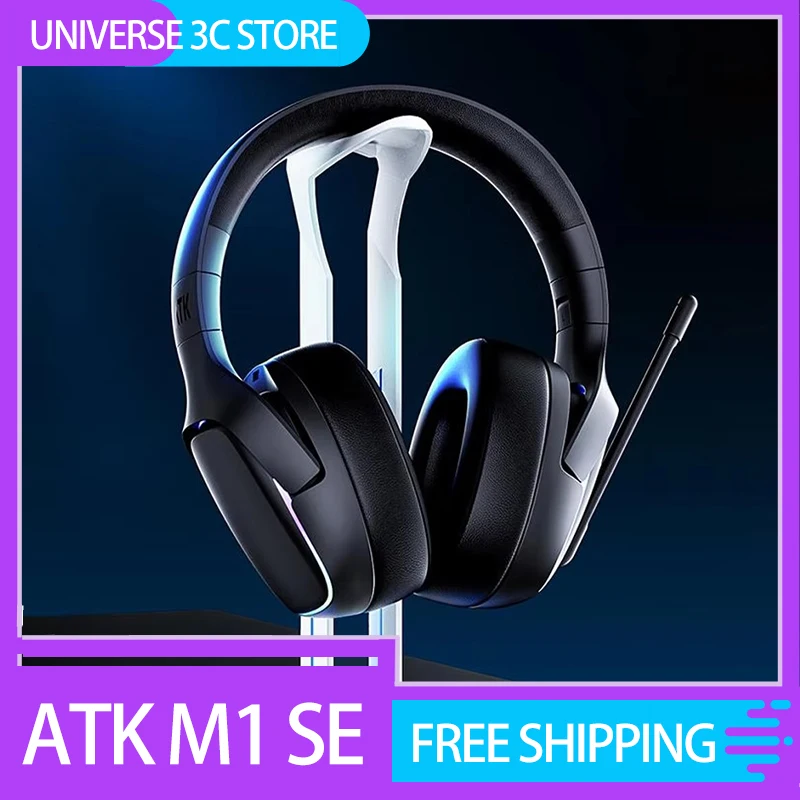 Atk M1 SE Headphone Mercury I Noise Reduction Wireless Bluetooth Csgo Gaming Headset 1200mah Head-Mounted Gamer Earphones Custom