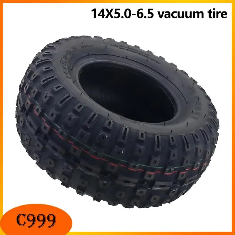 

Premium Replacement Tubeless Tire 14X5.0-6.5 for All-Terrain Vehicles and Beach Bikes