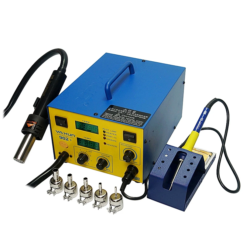 YAXUN YX-902D+ Hot Air Digital BGA Rework Station SMD Heater Soldering Iron with 5 Nozzles 220V 110V view 3