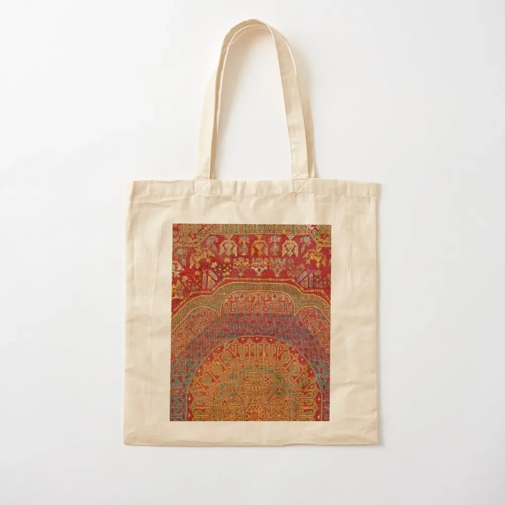 

Bohemian Medallion VI // 15th Century Old Distressed Red Green Blue Coloful Ornate Rug Pattern Tote Bag canvas bags Tote Bag