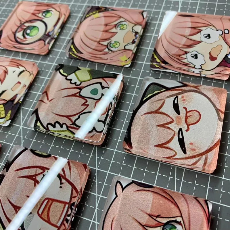 Nuevo SPY×FAMILY Anya Forger creativo dibujos animados acrílico nevera imán creativo Kawaii chica corazón mensaje magnético pegatina decoración