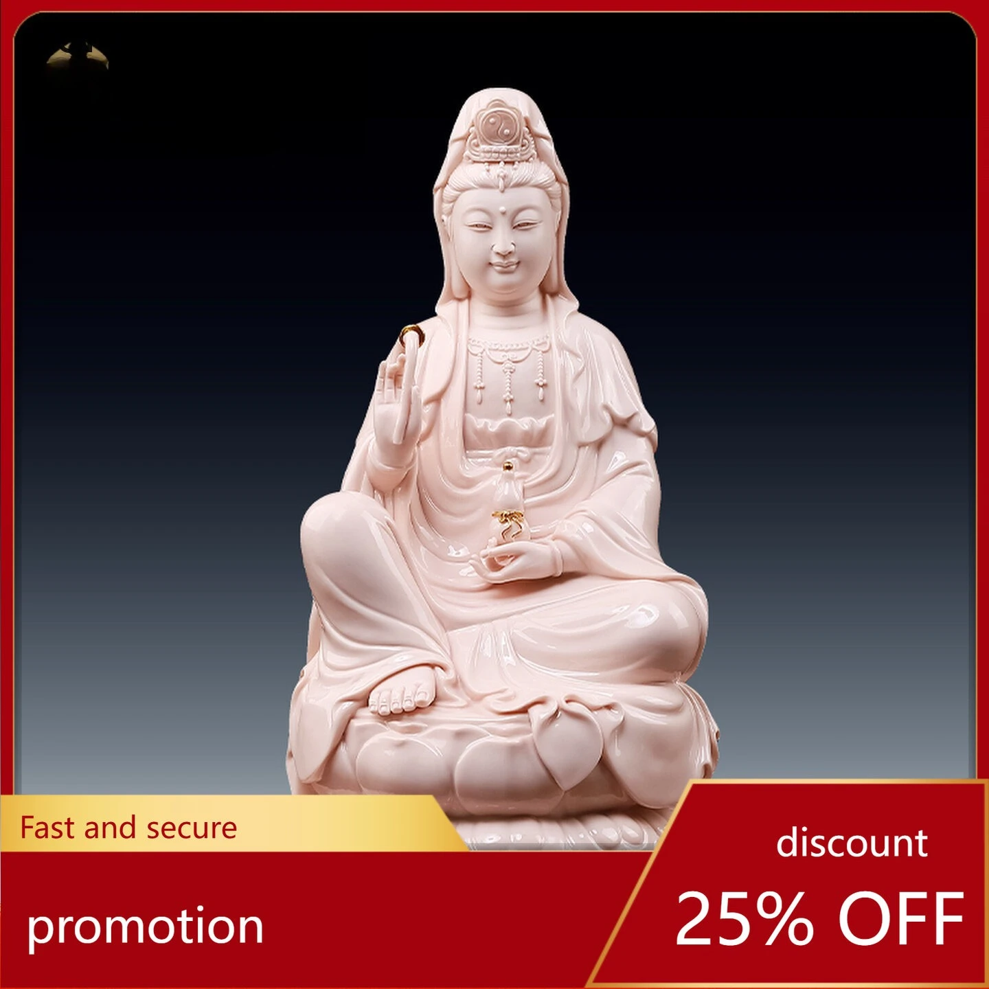 

Cz1 ceramic portrait jade red porcelain statue for home use guanyin buddha statue guanyin bodhisattva ornament
