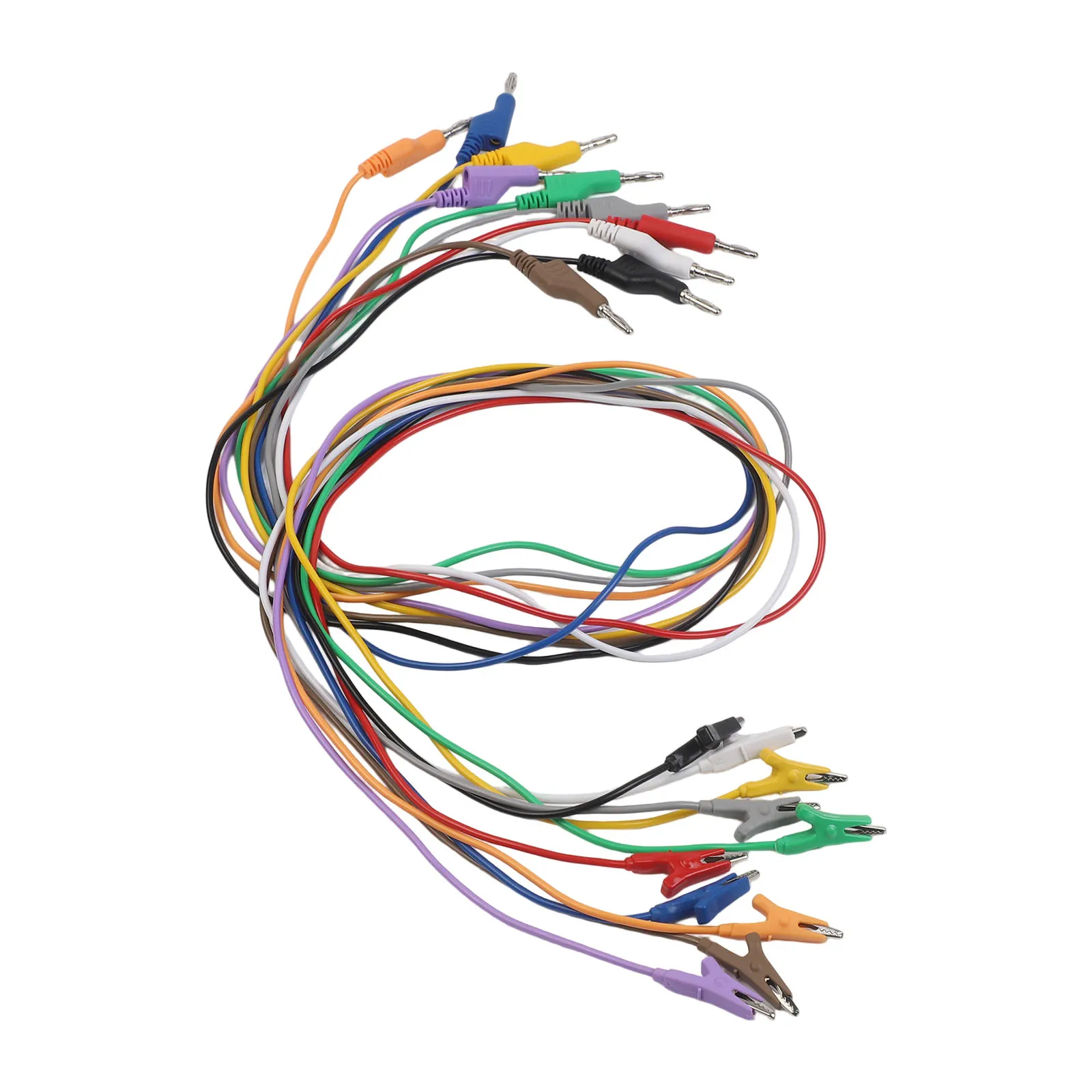 10 Color Banana To For Alligator Clip Leads 1M Flexible PVC Copper Wire For Multimeter Electrical Testing Measurement Tool