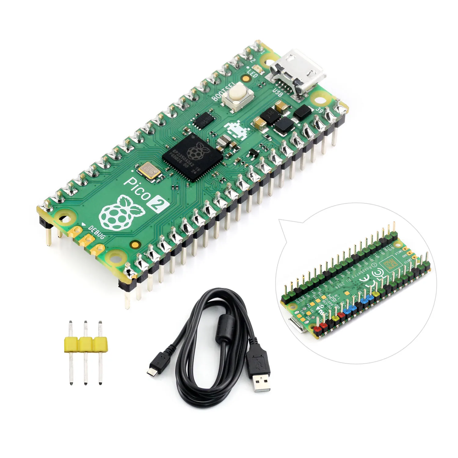 Himbeer-Pi-Pico 2-Mikrocontroller-Karte, basierend auf dem offiziellen RP2350-Chip-, Dual-Core-und Dual-Architecture-Design