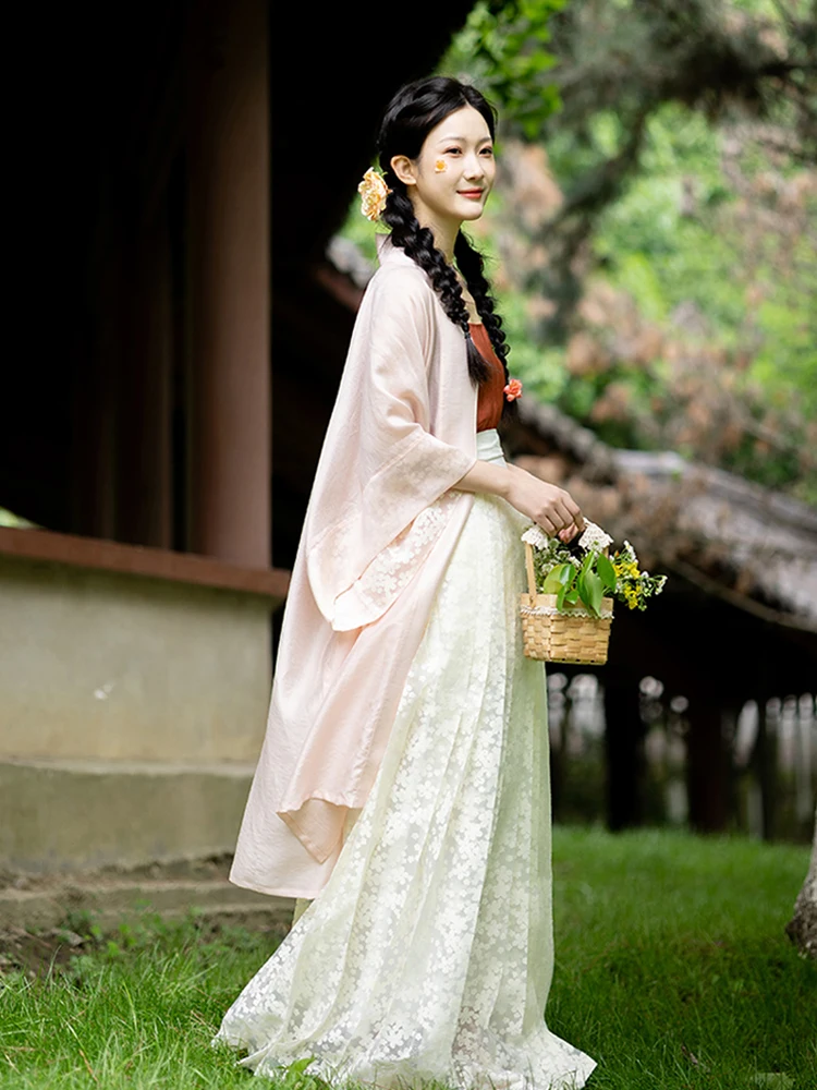 

Adult Women's Song Dynas Sle Hanfu Set Long Dry Temple Skirt Daily Wear Polyester Fiber 25-35 Years Old Spring Collection