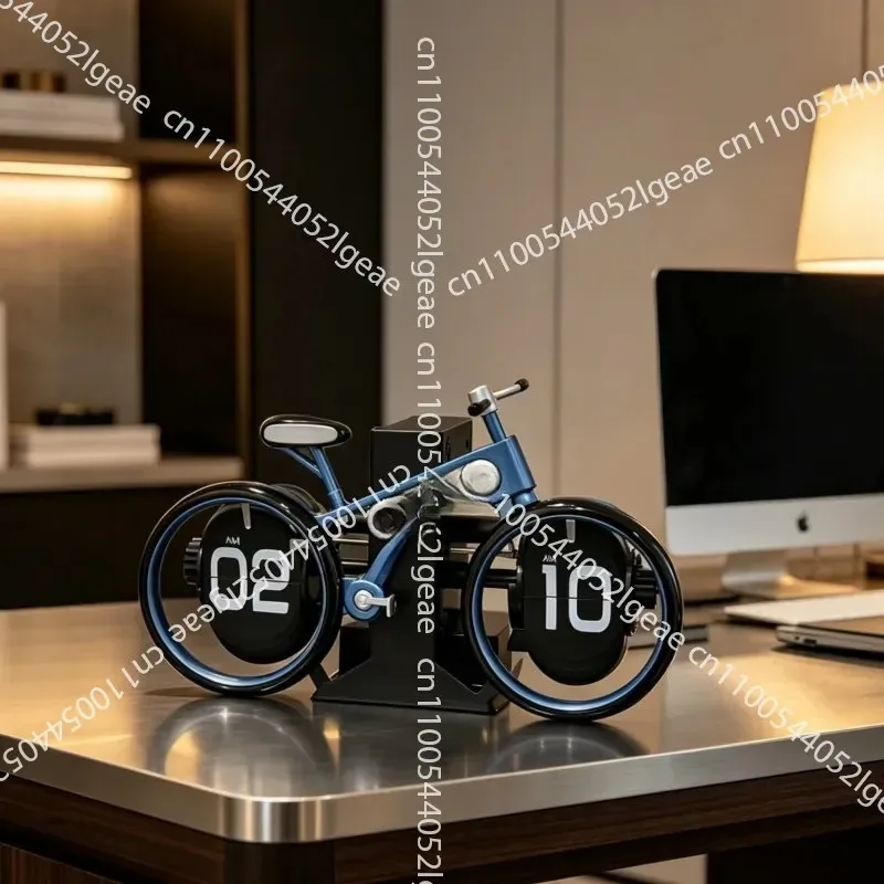 Home Desktop Personalized Bicycle Shape Page Turning Clock Cycling
