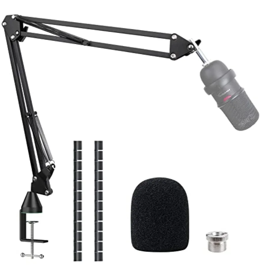 

SoloCast Boom arm for HyperX Microphone Stand for HyperX SoloCast Mic arm Upgrade C Desk Clamp 2 Cable Ties Mic Cover Compatibl