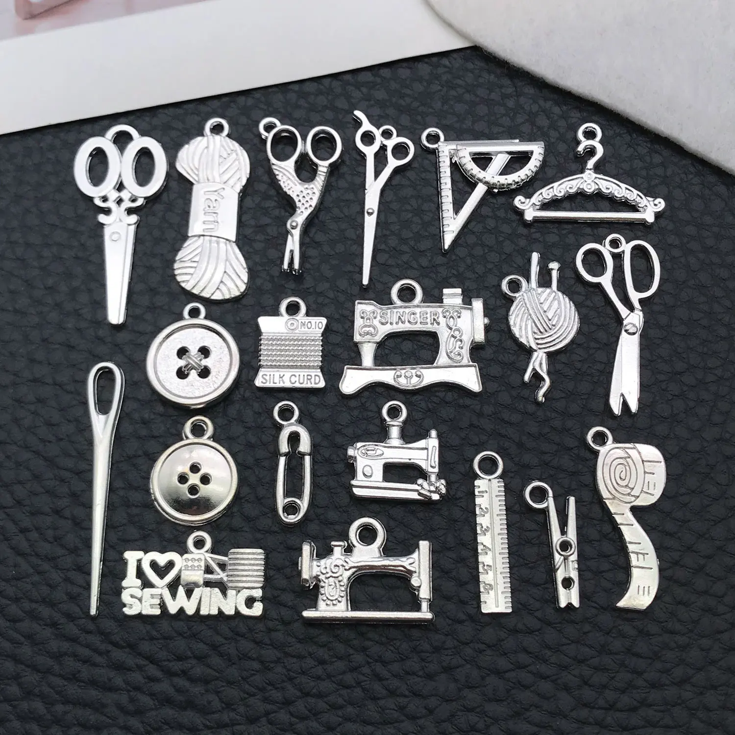 Mix 20 pieces/Bright Silver Sewing Machine Series Jewelry Making DIY Craft Halloween Thanksgiving Fashion Accessories