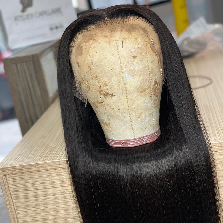 13x6 HD Lace Front Human Hair Wig Natural Color Straight Human Hair Wigs 180 200 Density Brazilian Hair Pre Plucked For Women