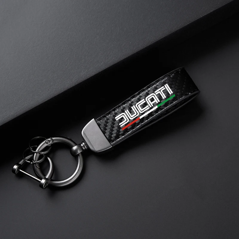 For Ducati High-Grade leather Motorcycle Keychain Holder Keyring Accessories Hypermotard 950 939 821 796 SP 1100