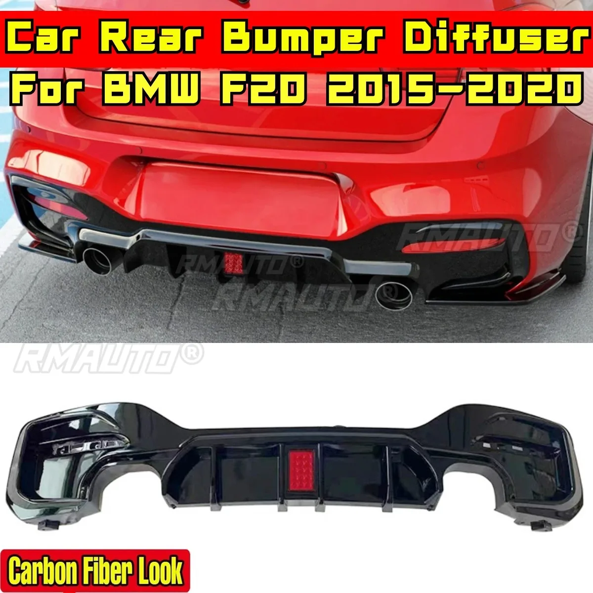 

For BMW F20 2015-2020 Car Accessories BMW F20 Car Rear Bumper Lip Splitter Carbon Fiber Look athletic Style Splitter Body Kit