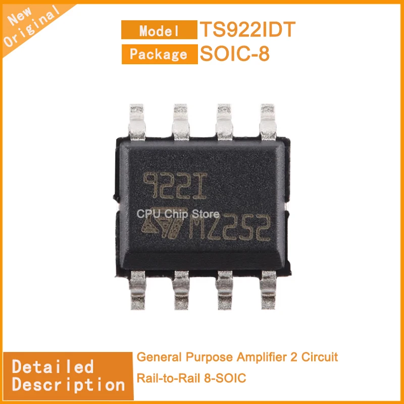 10Pcs/Lot  New Original  TS922IDT  TS922 General Purpose Amplifier 2 Circuit Rail-to-Rail 8-SOIC