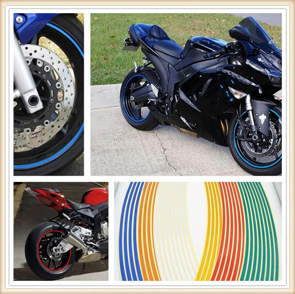 Strips Motorcycle Wheel Sticker Reflective Decals Rim Tape Bike Car Styling For Ducati MTS 695 Ducati Scrambler 748 900SS