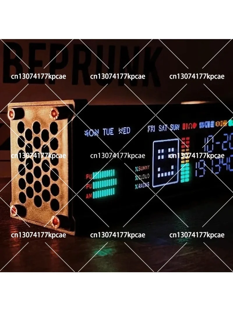 Retro Electronic Tube Clock with Pseudo-Fluorescent Display, Desktop Decor