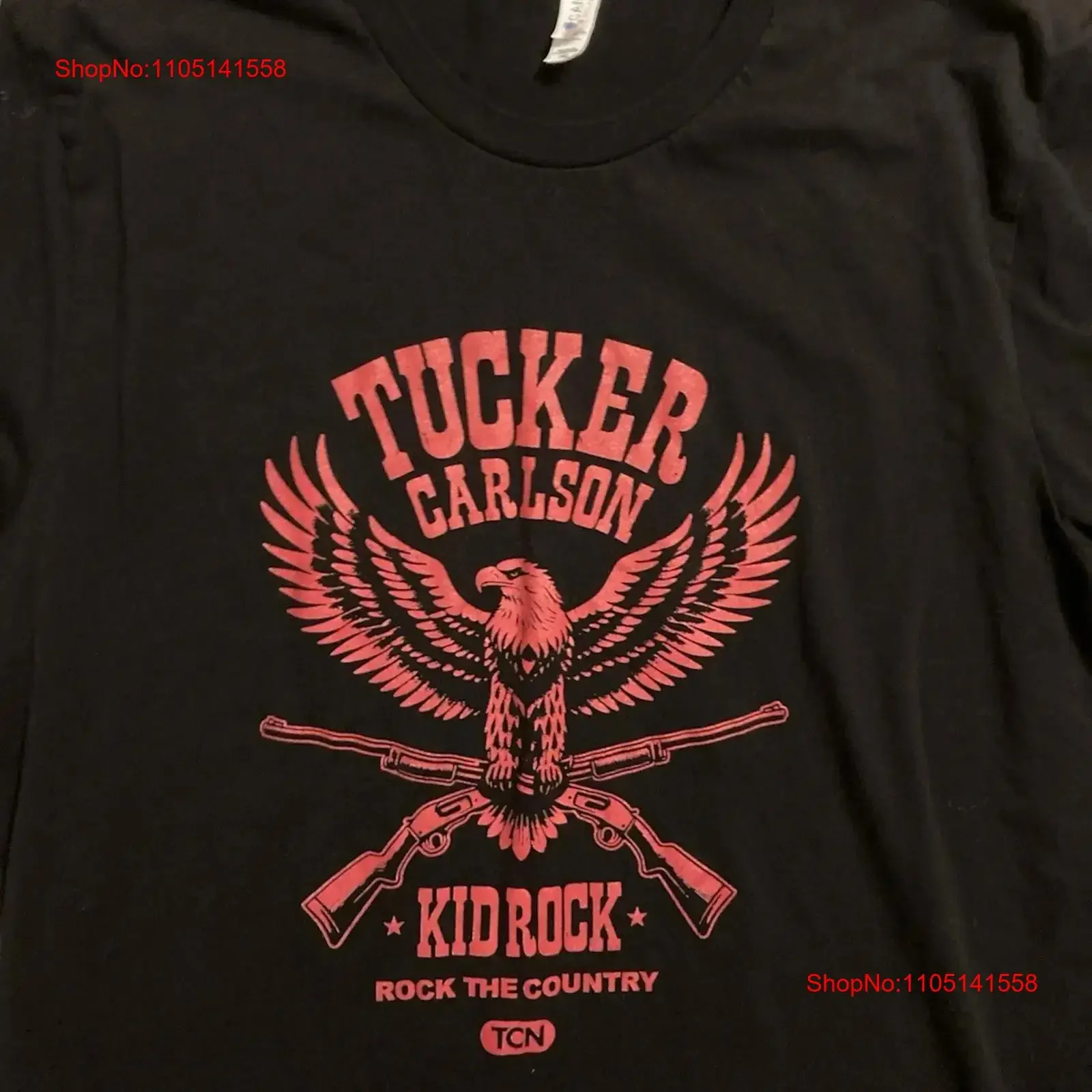 

Tucker Carlson Kid Rock TCN The Country Black T shirt Size Tagged Xxl USA vintage Washed fashion Unisex graphic Casual Slightly