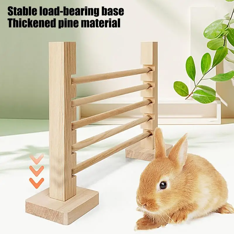 Jump Hurdle Bar Wood Jump Bar Obstacle Game for Rabbit Activity Toys Set for Playful Training Height Adjustable Multifunctional