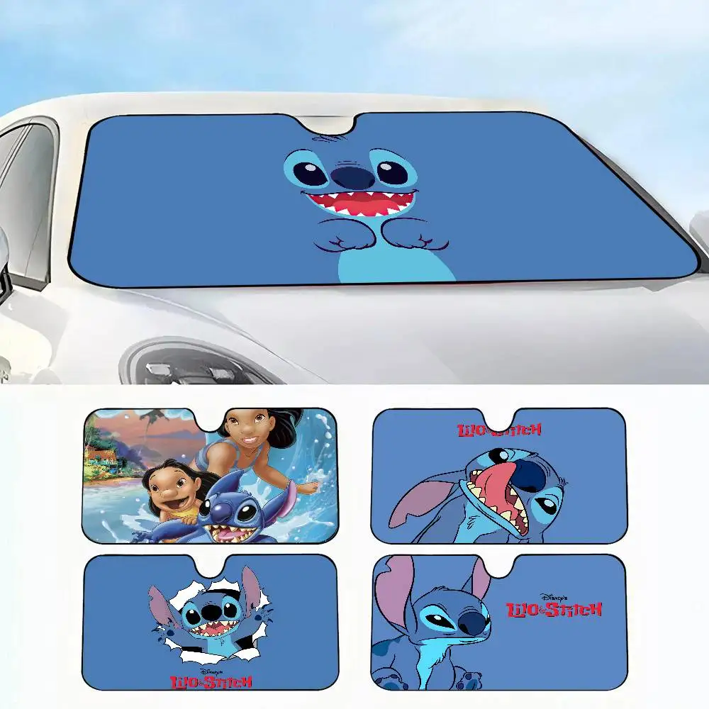 

MINISO Disney Lilo Stitch Car SunShade Windshield Sun Shade Personalized Picture Block UV Rays Visor Protector