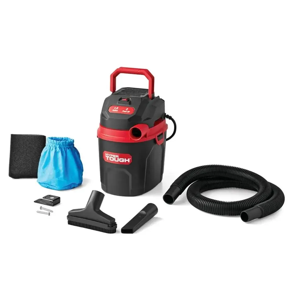 Wet Dry Vacuum 1.5 Gallon 2 Peak HP Lightweight Portable VH105 3502 New Cleaner Kit Wall Mount