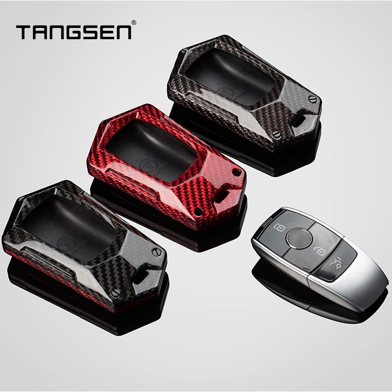 Carbon Fiber Car Key Case Cover Compatible With Mercedes Benz A C E S Class W203 W204 W212 W213 W176 Unique Key Case Accessories