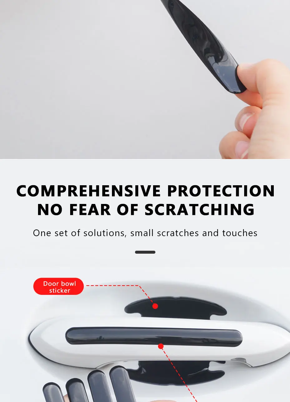 SEAMETAL Auto Türgriff Schüssel Schutz Aufkleber Anti-scratch Auto Türgriff Anti-kollision Vinyl Auto Schüssel Schutz Streifen – Detail 10