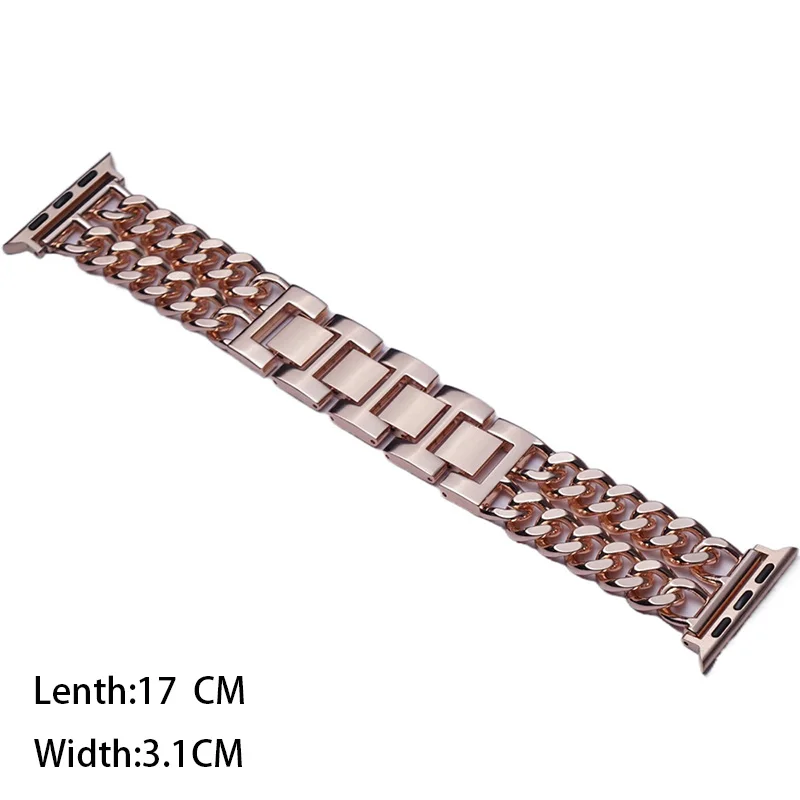 AZMAX pulsera de cadena de eslabones para mujer para Apple Watch Ultra 1/2 49mm banda 46mm 40mm 45mm 44mm 41mm 42mm para la serie Iwatch
