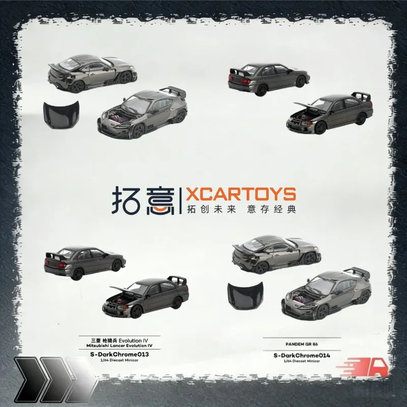 【Pré-vente】 XCARTOYS Modèle de voiture réplique en alliage Toyota GR86 Mitsubishi Evolution IV à l'échelle 1:64, pour garçons, comme objet de collection.