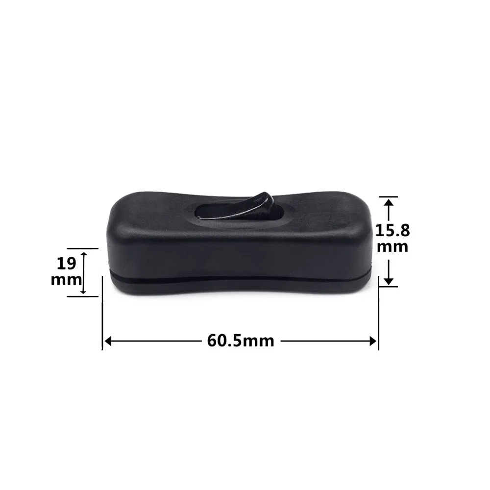 for Lamp Push Button Warping Switch 250V/2A 125V/2A 304 LED Power Cable Switch Halfway Rocker on off White Black Transparent
