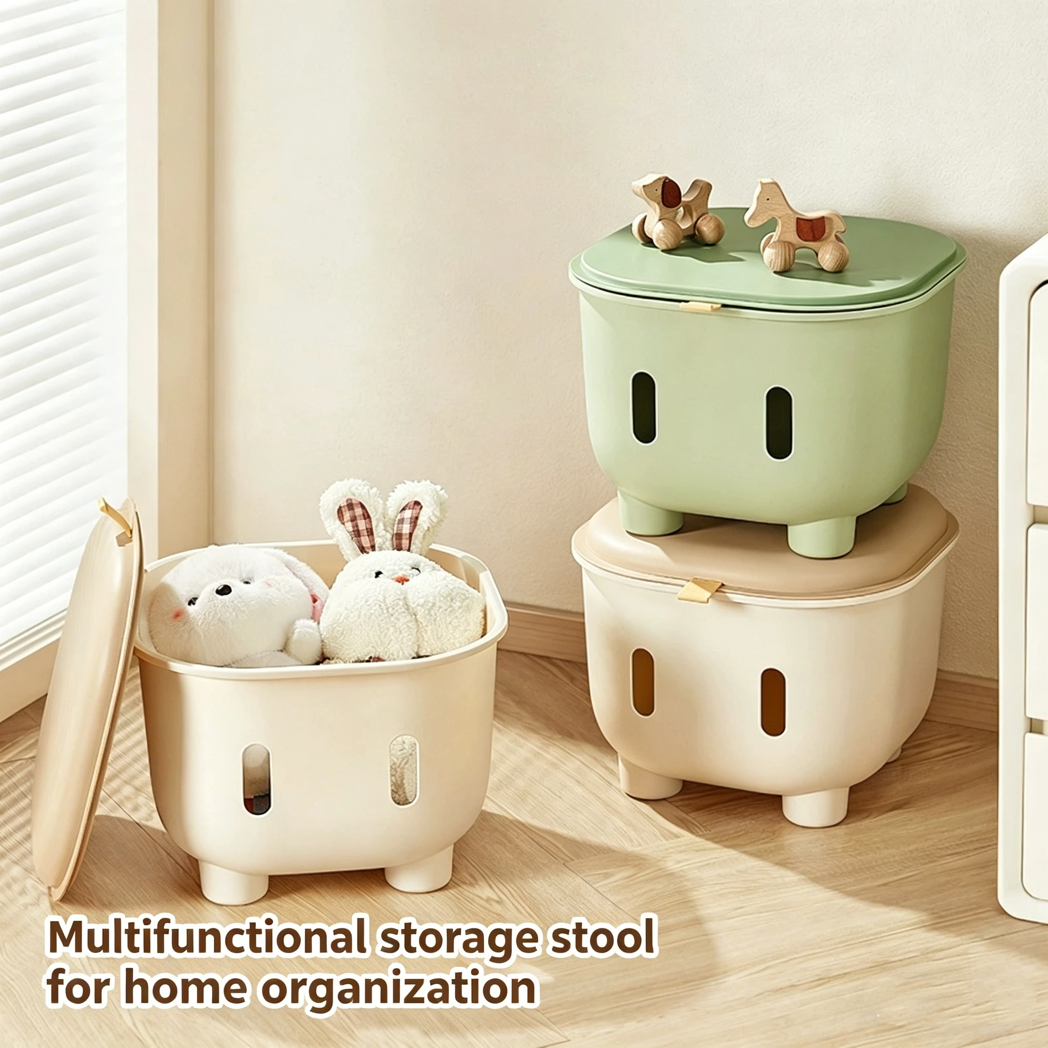 

Children's storage stool, can sit and store dual-purpose stool, cute style,multifunctional baby toys, snacks, clothing, home use